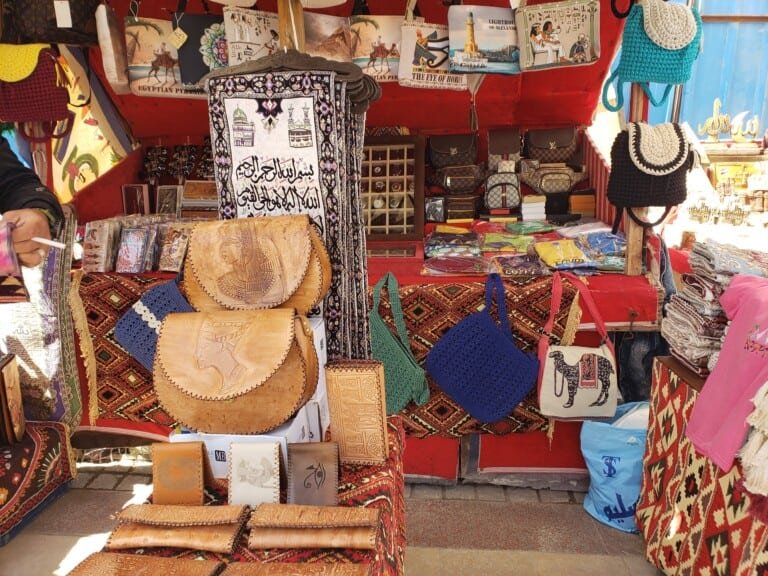 Souvenir and leather stall around Qaitbay Fortress area