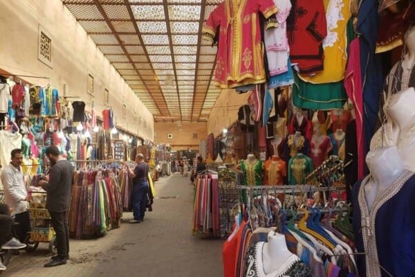Colorful Merchandise at a souk in Marrakech's Medina