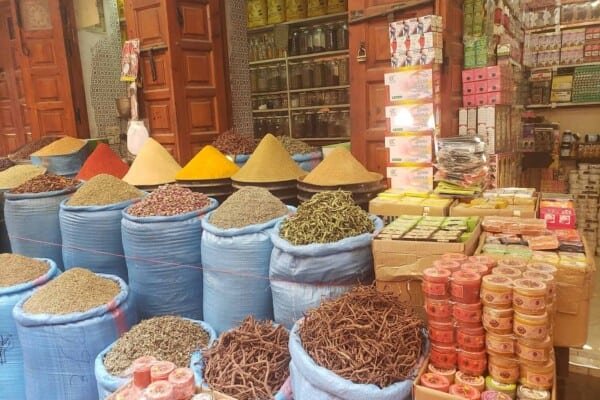 A local Marrakech Spice market at the Medina in Morocco