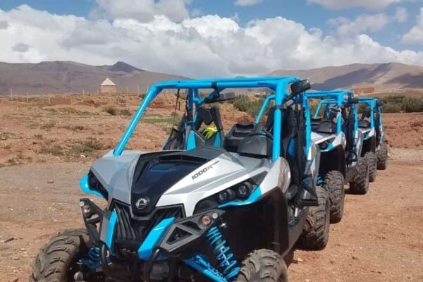 Quad vehicles waiting to be used at Agafay Desert