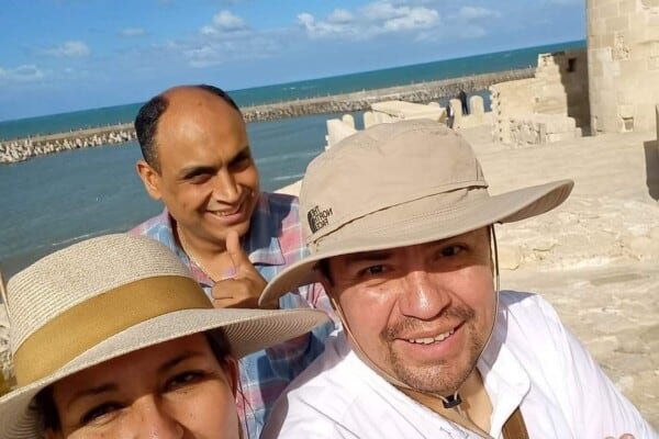 Travelers at Qaitbait Fortress Alexandria Egypt