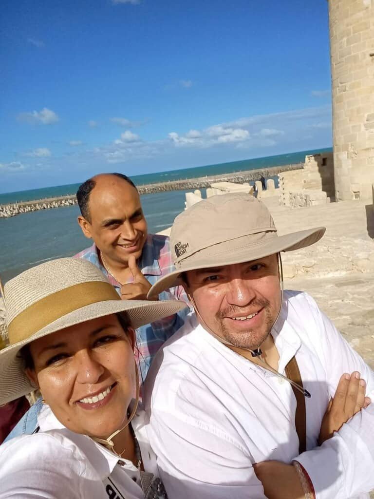 Travelers at Qaitbait Fortress Alexandria Egypt