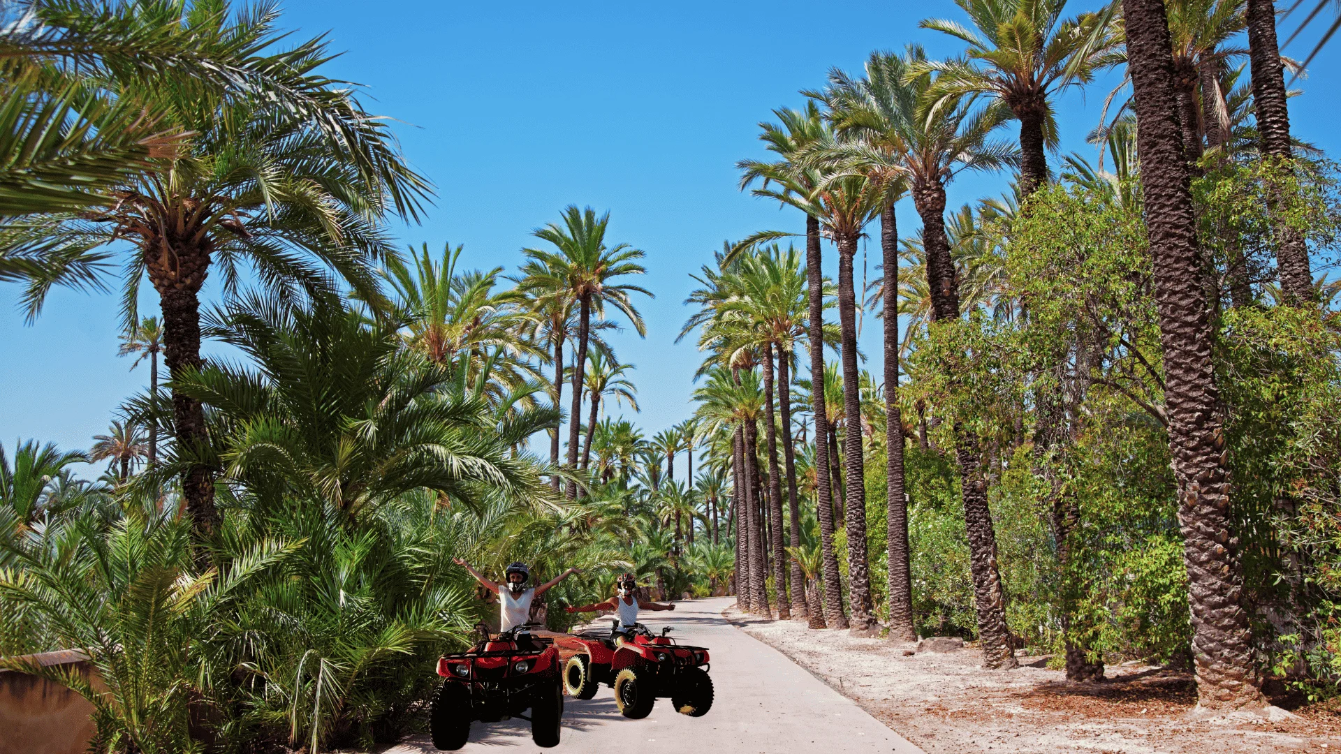 Two women riding quad bikes at The Marrakech Palmeraie
