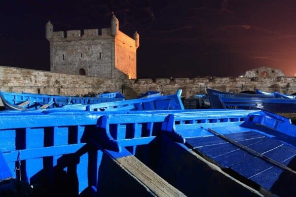 Blue boat at Essaouira Fishing Port