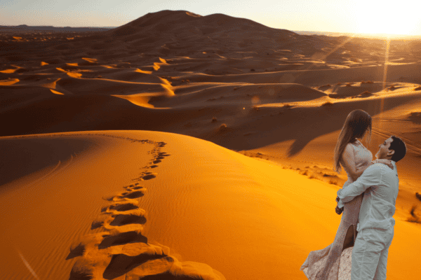 Couple at Merzouga, Moroccan Desert