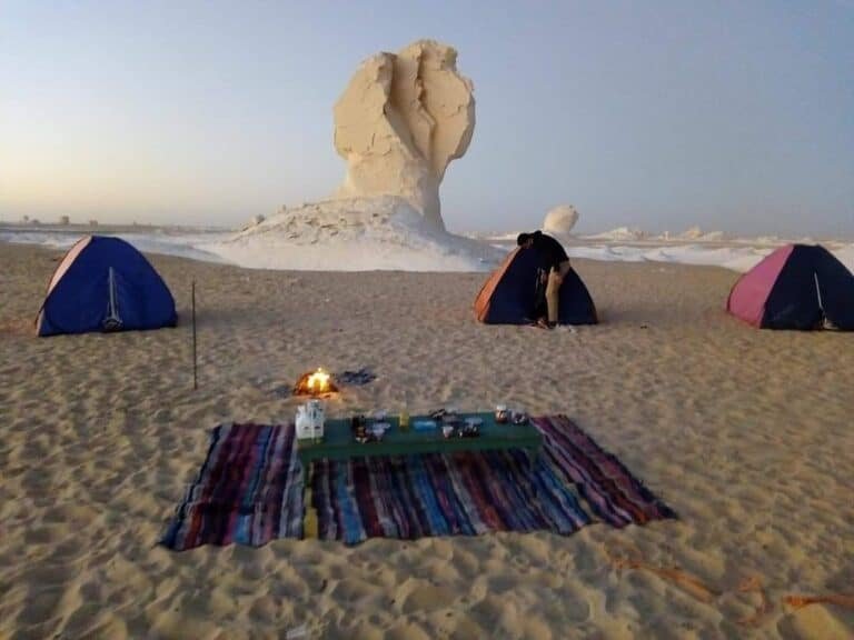 A bedouin camping setting at the White Desert
