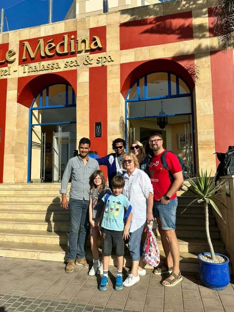 A group of Happy Travelers posing in Marrakech