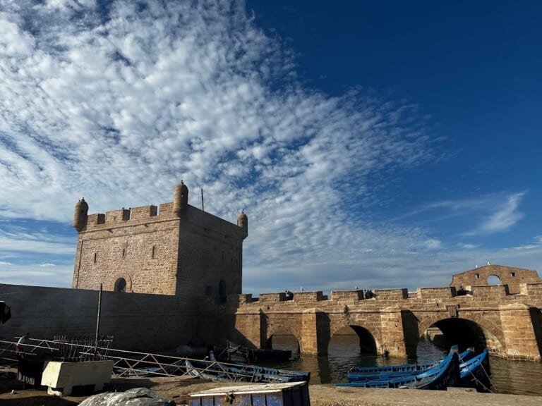 Essouira Fishing Port photo with interesting clouds in background