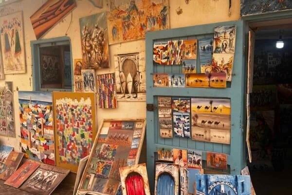 Typical art shop at Essaouira, Morocco