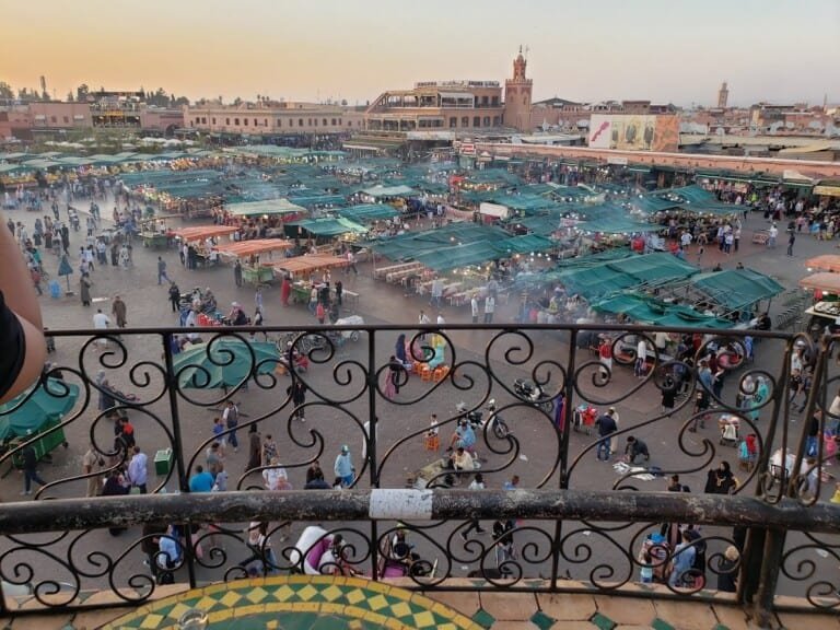 Famous Jemaa el fna Square in Marrakech Morocco