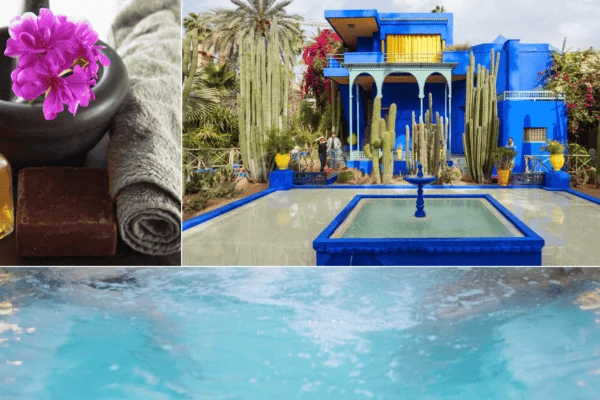 1 Day Majorelle Garden and Moroccan Hammam photo composition