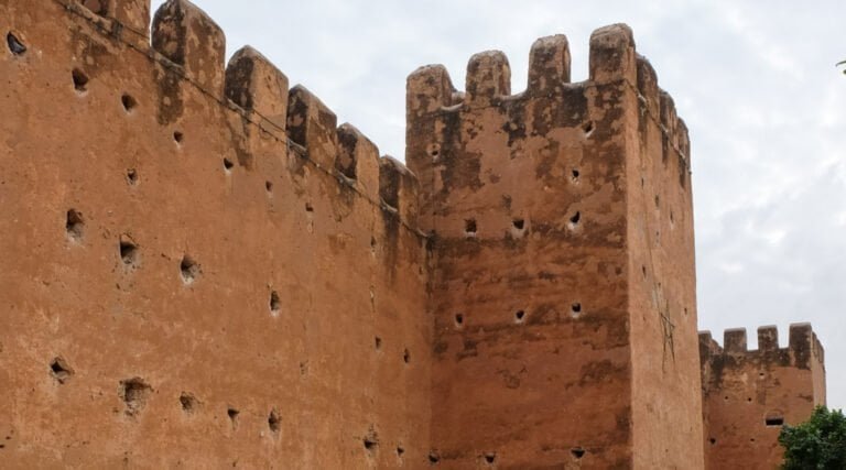 Marrakech's City Rampart against the skyline
