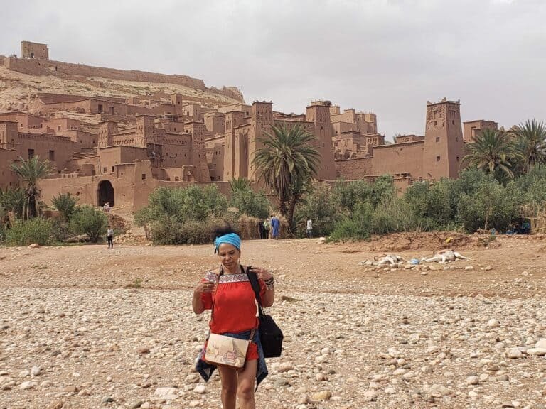 A woman at Ait Ben Haddou kasbah, an ancient mud fortress in Ouarzazate
