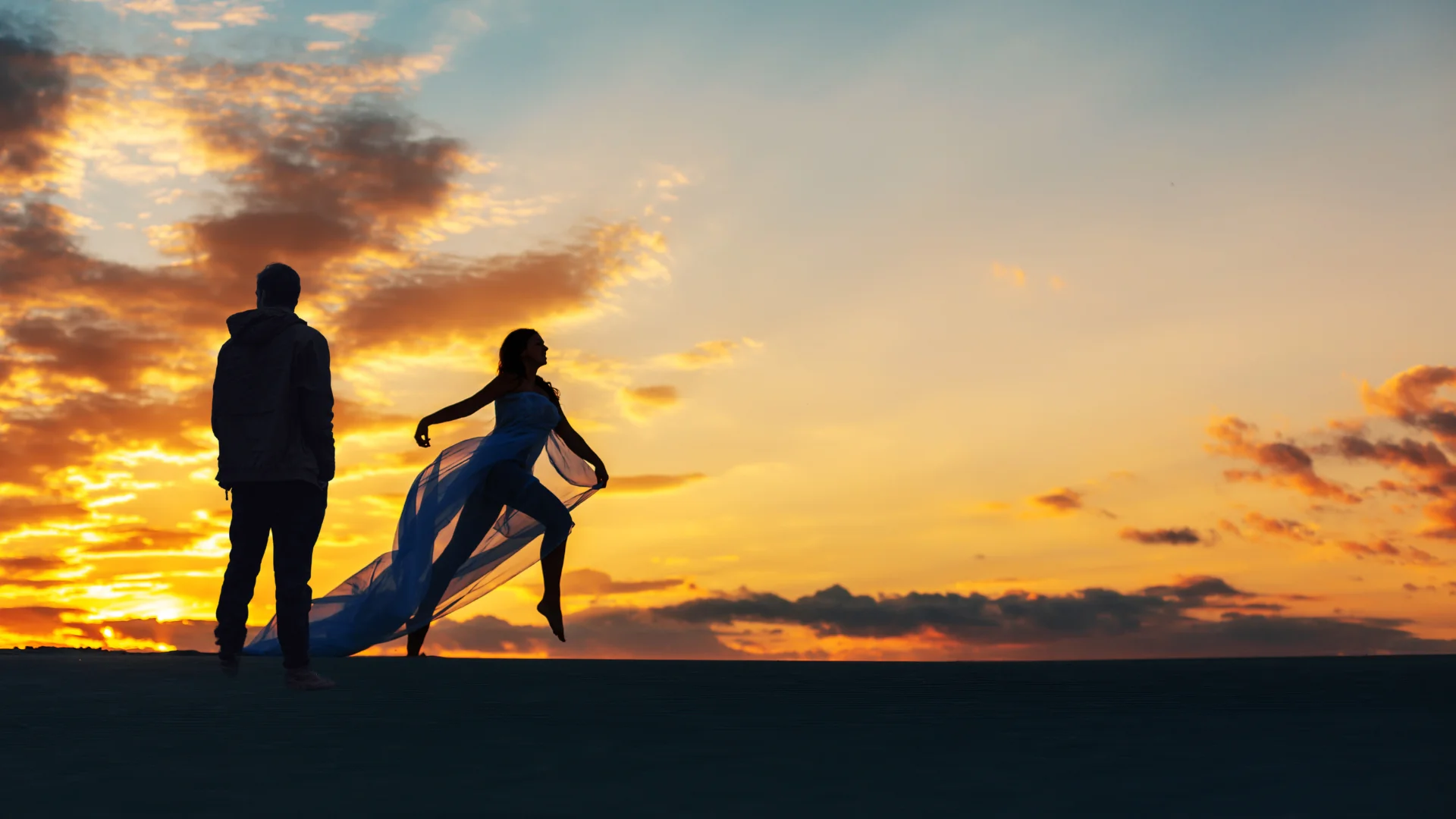 Couples at Sahara Desert Night