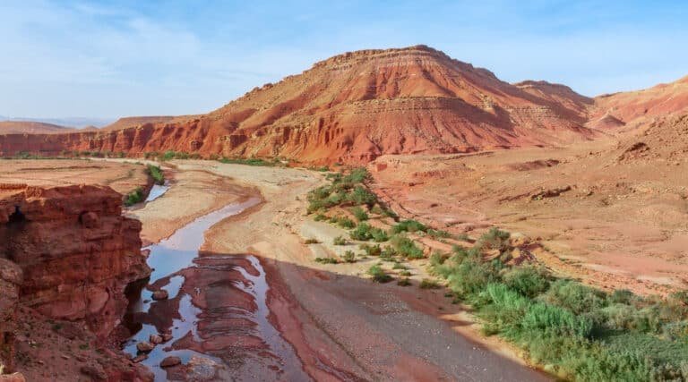 Panoramic view Ait Ben Haddou surrounding area