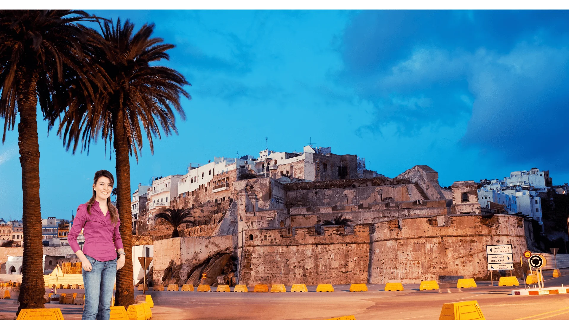 A person standing in a street of Tangier Morocco